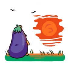 A handsome eggplant sticker #1609799