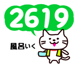 Cat likes numbers sticker #1610239
