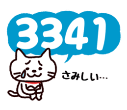 Cat likes numbers sticker #1610256