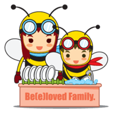 Be(e)loved Family. (Love in Bee Family) sticker #1610280