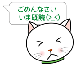 White cat everyday conversation sticker #1614245