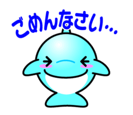Round whale and a round dolphin sticker #1615880