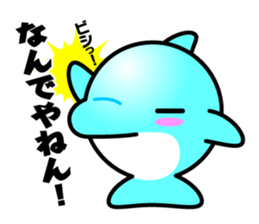 Round whale and a round dolphin sticker #1615891