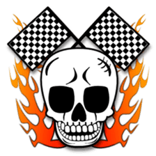 Hot Rod Car & Skull sticker #1617155