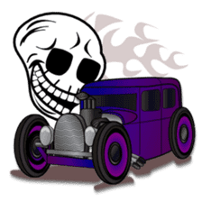 Hot Rod Car & Skull sticker #1617159