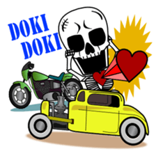 Hot Rod Car & Skull sticker #1617177