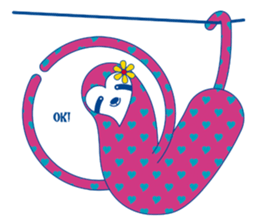 Pretty pink SLOTH. sticker #1618883