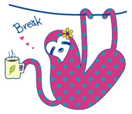 Pretty pink SLOTH. sticker #1618894