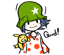 Cute stickers of girls tulip hat sticker #1618995