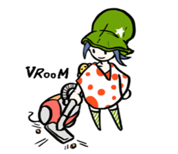Cute stickers of girls tulip hat sticker #1618999