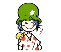 Cute stickers of girls tulip hat sticker #1619003