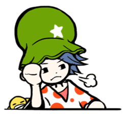 Cute stickers of girls tulip hat sticker #1619004