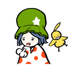 Cute stickers of girls tulip hat sticker #1619006