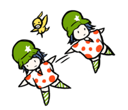 Cute stickers of girls tulip hat sticker #1619011