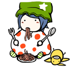 Cute stickers of girls tulip hat sticker #1619012