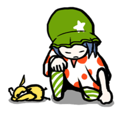 Cute stickers of girls tulip hat sticker #1619013