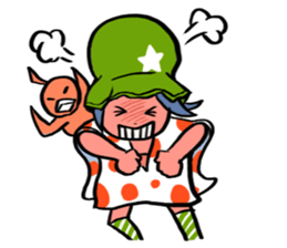 Cute stickers of girls tulip hat sticker #1619015