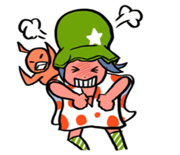 Cute stickers of girls tulip hat sticker #1619015