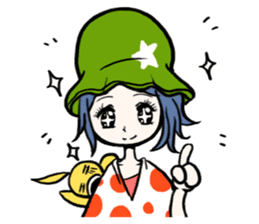 Cute stickers of girls tulip hat sticker #1619019