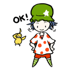 Cute stickers of girls tulip hat sticker #1619024