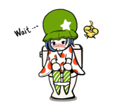 Cute stickers of girls tulip hat sticker #1619027