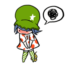 Cute stickers of girls tulip hat sticker #1619029