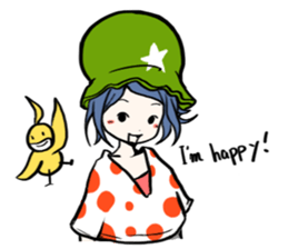 Cute stickers of girls tulip hat sticker #1619030