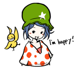Cute stickers of girls tulip hat sticker #1619030