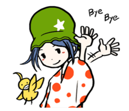 Cute stickers of girls tulip hat sticker #1619031