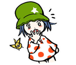 Cute stickers of girls tulip hat sticker #1619032