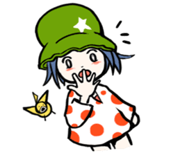 Cute stickers of girls tulip hat sticker #1619032