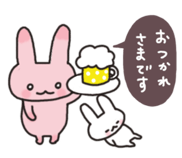 Peach-color rabbit sticker #1619753