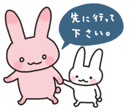 Peach-color rabbit sticker #1619755