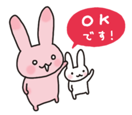 Peach-color rabbit sticker #1619772