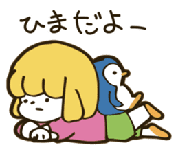 Girl and penguin sticker #1620597