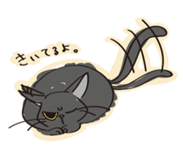 A free black cat  "YORU" sticker #1623636