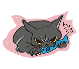 A free black cat  "YORU" sticker #1623637
