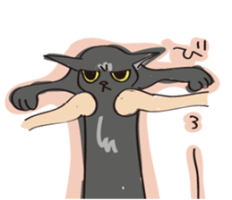 A free black cat  "YORU" sticker #1623641