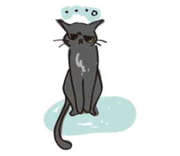 A free black cat  "YORU" sticker #1623648