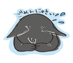 A free black cat  "YORU" sticker #1623650