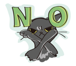 A free black cat  "YORU" sticker #1623652