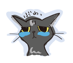 A free black cat  "YORU" sticker #1623653