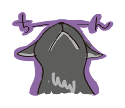 A free black cat  "YORU" sticker #1623655