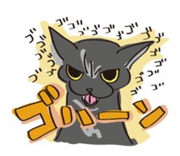 A free black cat  "YORU" sticker #1623657