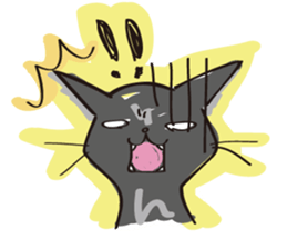 A free black cat  "YORU" sticker #1623658