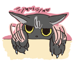 A free black cat  "YORU" sticker #1623662