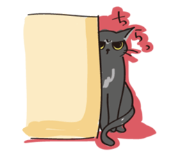 A free black cat  "YORU" sticker #1623663