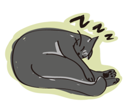 A free black cat  "YORU" sticker #1623666
