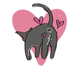 A free black cat  "YORU" sticker #1623669