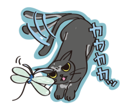 A free black cat  "YORU" sticker #1623670